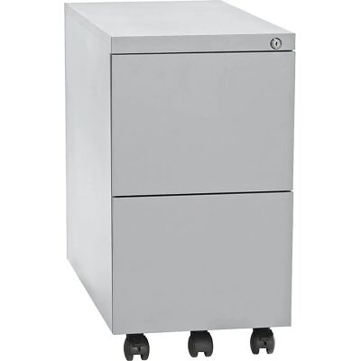 Eurokraft Basic Stahlrollcontainer - 2 Hängemappenschubladen, Hellgrau Eurokraft Basic Stahlrollcontainer - 2 Hängemappenschubladen, Hellgrau