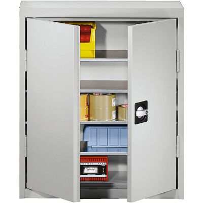 Armadio in lamiera d'acciaio Eurokraft Pro - 4 ripiani - Grigio chiaro RAL 7035 Armadio in lamiera d'acciaio Eurokraft Pro - 4 ripiani - Grigio chiaro RAL 7035