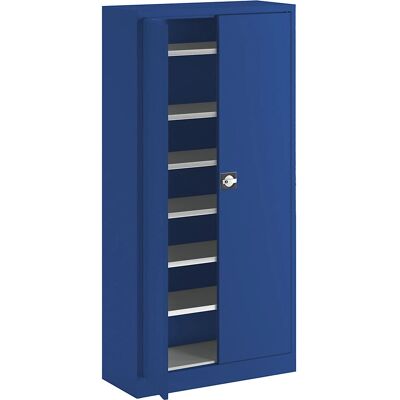 Armadio in Acciaio Eurokraft pro - 6 Mensole, Blu Genciana RAL 5010 Armadio in Acciaio Eurokraft pro - 6 Mensole, Blu Genciana RAL 5010