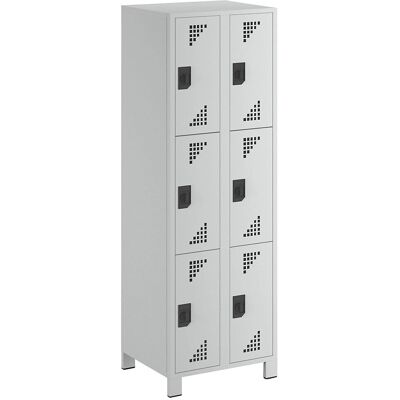 Armario de almacenamiento gris claro con cerradura - Eurokraft Pro Armario de almacenamiento gris claro con cerradura - Eurokraft Pro