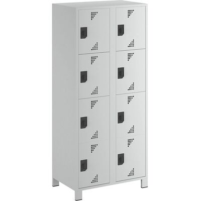 Armario de compartimentos eurokraft pro - 8 compartimentos acero gris claro Armario de compartimentos eurokraft pro - 8 compartimentos acero gris claro