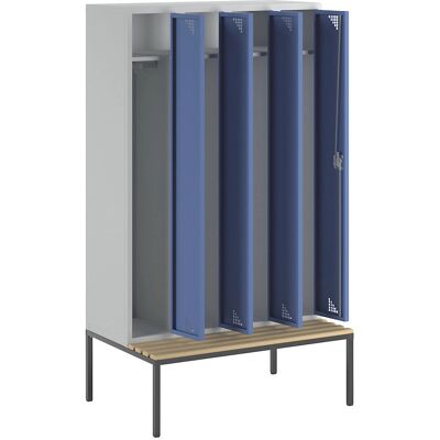 Armadio multifunzionale Eurokraft Pro con panca - 1200mm di larghezza - Blu Armadio multifunzionale Eurokraft Pro con panca - 1200mm di larghezza - Blu