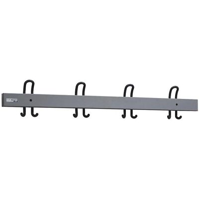 Perchero doble Eurokraft pro - 1000mm - 4 ganchos - gris basalto - armario para ropa Perchero doble Eurokraft pro - 1000mm - 4 ganchos - gris basalto - armario para ropa
