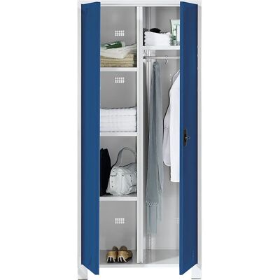 Eurokraft Pro Armario Multifuncional - 6 Compartimentos, Puertas Azules Eurokraft Pro Armario Multifuncional - 6 Compartimentos, Puertas Azules