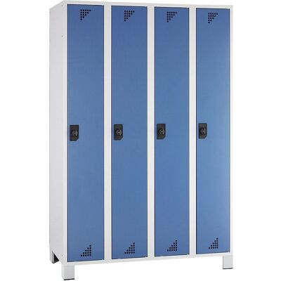 EUROKRAFTpro Stahl-Schrank - 4 Fächer - Hellgrau & Blau EUROKRAFTpro Stahl-Schrank - 4 Fächer - Hellgrau & Blau