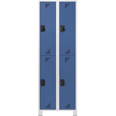 EUROKRAFTpro Stahlschrank - 4 Türen, Mittelhöhe, Blau EUROKRAFTpro Stahlschrank - 4 Türen, Mittelhöhe, Blau