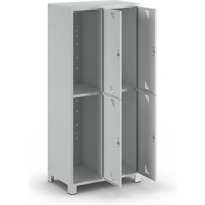 Eurokraft Pro Kleiderschrank - Stahl, Verschließbar, Belüftet, 4 Fächer Eurokraft Pro Kleiderschrank - Stahl, Verschließbar, Belüftet, 4 Fächer
