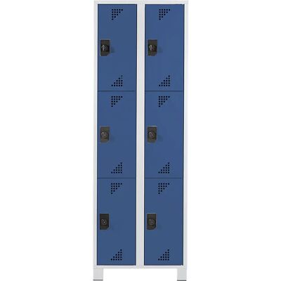 EUROKRAFTpro Staubschrank - 6 Fächer, Hellgrau / Helles Blau EUROKRAFTpro Staubschrank - 6 Fächer, Hellgrau / Helles Blau