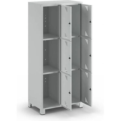 Eurokraft Pro Hellgrau 6-Compartiment Schrank - Schließfach Eurokraft Pro Hellgrau 6-Compartiment Schrank - Schließfach