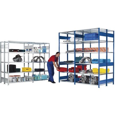 Estantería metálica Eurokraft pro - Ajustable, Azul, 2500mm Estantería metálica Eurokraft pro - Ajustable, Azul, 2500mm