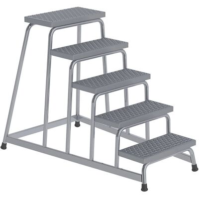 Piattaforma Scala eurokraft pro in Alluminio - Antiscivolo - 5 Gradini Piattaforma Scala eurokraft pro in Alluminio - Antiscivolo - 5 Gradini