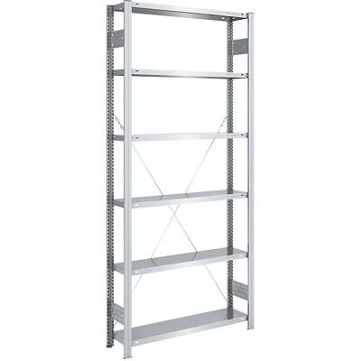 Estantería de almacén EUROKRAFTpro - Zincada, Construcción ligera, 2500mm altura Estantería de almacén EUROKRAFTpro - Zincada, Construcción ligera, 2500mm altura