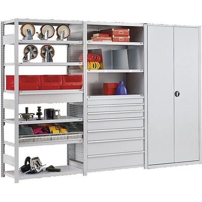 Eurokraft Pro Modulares Regalsystem - Hellgrau - 2500mm Höhe Eurokraft Pro Modulares Regalsystem - Hellgrau - 2500mm Höhe