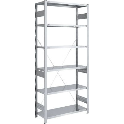 Estantería ensamblable para cargas pesadas Eurokraft pro - 2500mm - acero galvanizado Estantería ensamblable para cargas pesadas Eurokraft pro - 2500mm - acero galvanizado