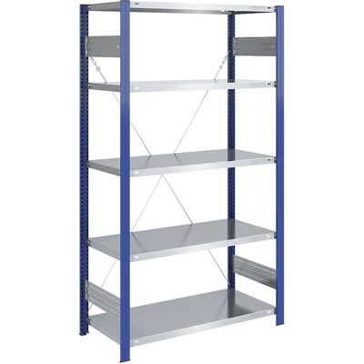 Scaffale Eurokraft Pro in Acciaio Blu per Magazzino - Mensola Base Scaffale Eurokraft Pro in Acciaio Blu per Magazzino - Mensola Base
