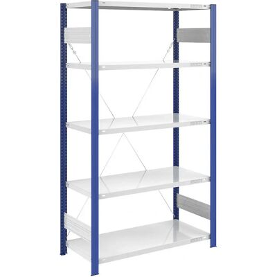 Eurokraft Verstellbares Stahlregal - Blaue Stützen - 2000x1000mm Eurokraft Verstellbares Stahlregal - Blaue Stützen - 2000x1000mm