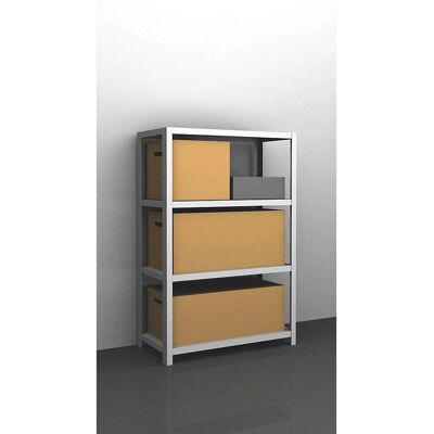 Eurokraft Schwerlast-Stahlregal - 1500mm, Grundmodell, Hellgrau RAL 7035 Eurokraft Schwerlast-Stahlregal - 1500mm, Grundmodell, Hellgrau RAL 7035