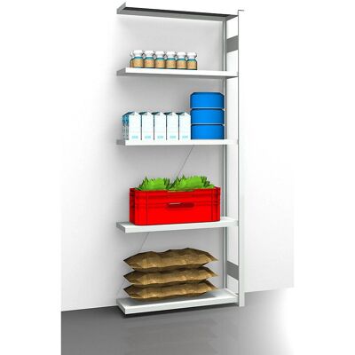 Estantería higiénica Eurokraft pro - 2350 mm, 5 baldas, extensión Estantería higiénica Eurokraft pro - 2350 mm, 5 baldas, extensión
