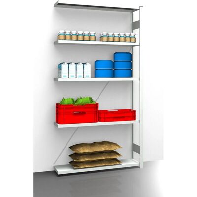 Estantería higiénica ensamblable EUROKRAFTpro - 2350 mm - 5 baldas - Expandible - Apto para alimentos Estantería higiénica ensamblable EUROKRAFTpro - 2350 mm - 5 baldas - Expandible - Apto para alimentos