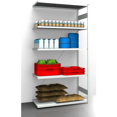 Scaffali modulari igienici Eurokraft - Estensione, 5 ripiani, Bianco Scaffali modulari igienici Eurokraft - Estensione, 5 ripiani, Bianco