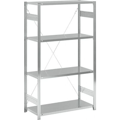 Scaffale zincato EUROKRAFTpro - Modello base, 2000mm, 1215mm, 550mm Scaffale zincato EUROKRAFTpro - Modello base, 2000mm, 1215mm, 550mm