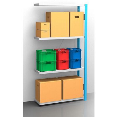 Ripiani regolabili EUROKRAFTpro - Blu / Galvanizzato - 2000mm - Espansione Ripiani regolabili EUROKRAFTpro - Blu / Galvanizzato - 2000mm - Espansione