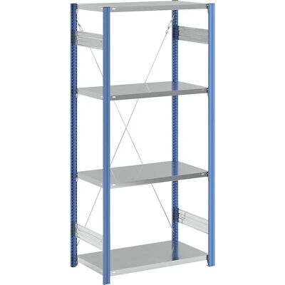 EUROKRAFTpro Verstellbares Regalsystem - 2000mm - Blau/Galvanisiert EUROKRAFTpro Verstellbares Regalsystem - 2000mm - Blau/Galvanisiert