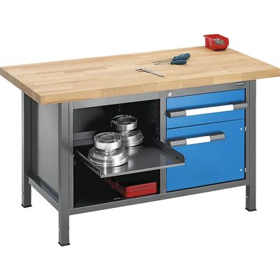 Eurokraft Höhenverstellbarer Arbeitstisch - Robuster Rahmen, Schublade, 1500mm Eurokraft Höhenverstellbarer Arbeitstisch - Robuster Rahmen, Schublade, 1500mm