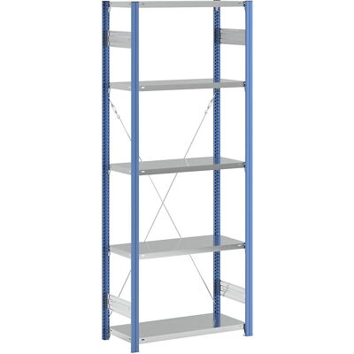 Scaffale in acciaio regolabile EUROKRAFTpro - 2350 mm, Blu / Galvanizzato - Modello base Scaffale in acciaio regolabile EUROKRAFTpro - 2350 mm, Blu / Galvanizzato - Modello base