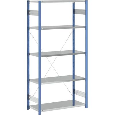 EUROKRAFTpro Stahlregal - Verstellbar, Zink & Blau - 2350mm EUROKRAFTpro Stahlregal - Verstellbar, Zink & Blau - 2350mm