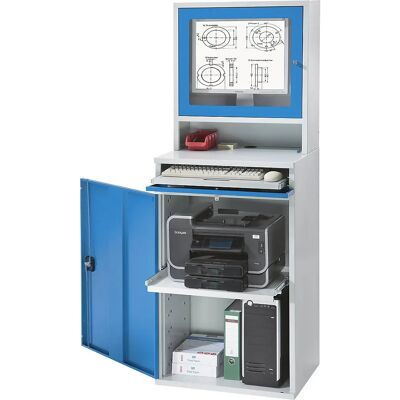 Eurokraft Pro Postazione di lavoro per computer - Azzurro chiaro, Grigio chiaro Eurokraft Pro Postazione di lavoro per computer - Azzurro chiaro, Grigio chiaro
