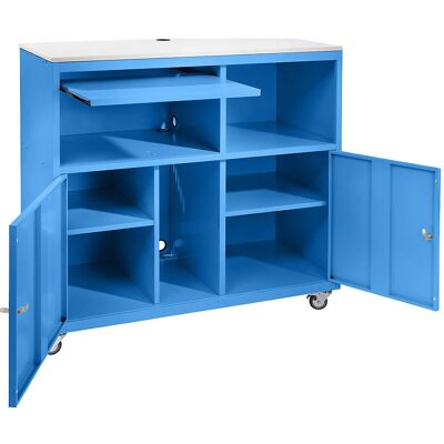 Scrivania PC Mobile Eurokraft Basic - PC Pult, Mobilny, 1184x1180x590 mm, Azzurro Chiaro RAL 5012 Scrivania PC Mobile Eurokraft Basic - PC Pult, Mobilny, 1184x1180x590 mm, Azzurro Chiaro RAL 5012
