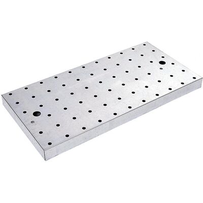 EUROKRAFTpro - Perforated panel cover - 950 x 500 mm - Galvanized - Perforated panel EUROKRAFTpro - Perforated panel cover - 950 x 500 mm - Galvanized - Perforated panel