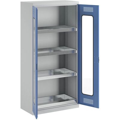 Armario de Acero Eurokraft pro - 950mm, Puertas de Vidrio Transparente - Armario de Almacenamiento Armario de Acero Eurokraft pro - 950mm, Puertas de Vidrio Transparente - Armario de Almacenamiento