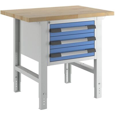 Eurokraft Pro Serie 7000 - Banco da lavoro, 3 cassetti, 1000x700mm, Azzurro chiaro Eurokraft Pro Serie 7000 - Banco da lavoro, 3 cassetti, 1000x700mm, Azzurro chiaro
