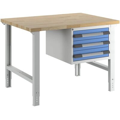 Eurokraft Pro Serie 7000 Werkbank - Modular, 3 Schubladen - 2500x900 mm Eurokraft Pro Serie 7000 Werkbank - Modular, 3 Schubladen - 2500x900 mm