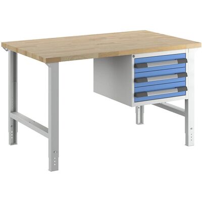 Eurokraft Pro Serie 7000 - Banco da lavoro, 3 cassetti, 1500x900mm, Azzurro Eurokraft Pro Serie 7000 - Banco da lavoro, 3 cassetti, 1500x900mm, Azzurro