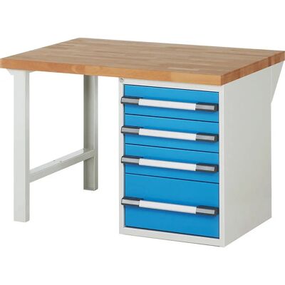 Eurokraft Pro Serie 7000 Werkbank - Modulares System, 4 Schubladen, 1250x900mm Eurokraft Pro Serie 7000 Werkbank - Modulares System, 4 Schubladen, 1250x900mm