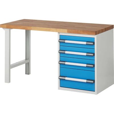Eurokraft pro Serie 7000 - Banco da lavoro, Blu, 4 cassetti Eurokraft pro Serie 7000 - Banco da lavoro, Blu, 4 cassetti