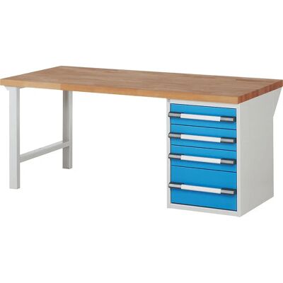 Eurokraft Pro Arbeitstisch - 4 Schubladen Modulsystem 2000x900mm Eurokraft Pro Arbeitstisch - 4 Schubladen Modulsystem 2000x900mm