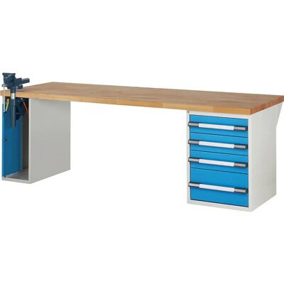Eurokraft pro Serie 7000 Arbeitstisch - Modulares System mit Buchenholz Eurokraft pro Serie 7000 Arbeitstisch - Modulares System mit Buchenholz