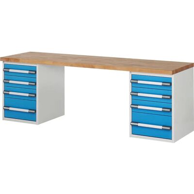 Eurokraft pro Serie 7000 - Banco da lavoro - Blu - 2500x700mm Eurokraft pro Serie 7000 - Banco da lavoro - Blu - 2500x700mm
