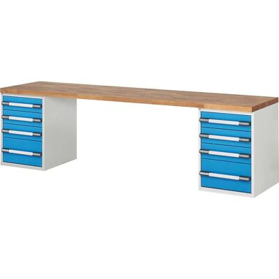 Eurokraft Pro Serie 7000 - Werkbank - 8 Schubladen - 3000x700mm Eurokraft Pro Serie 7000 - Werkbank - 8 Schubladen - 3000x700mm