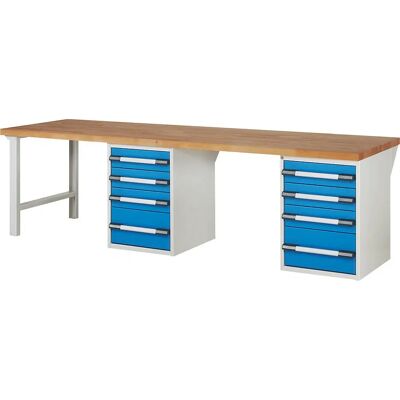 Banco de trabajo Serie 7000 - Modular, 8 Cajones, Azul Claro Banco de trabajo Serie 7000 - Modular, 8 Cajones, Azul Claro