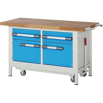 Eurokraft Pro Banco de Trabajo - Ajustable, Azul Claro RAL 5012 - Bancos de Trabajo Eurokraft Pro Banco de Trabajo - Ajustable, Azul Claro RAL 5012 - Bancos de Trabajo