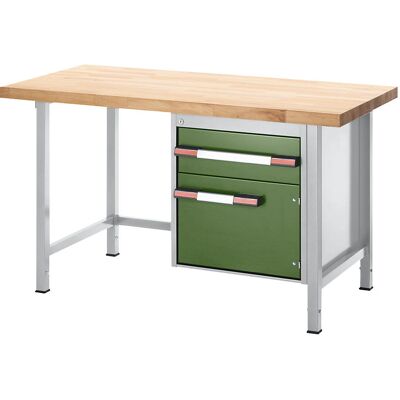 EUROKRAFTpro Höhenverstellbarer Werkbank - Buche, Grau/Grün, 750mm EUROKRAFTpro Höhenverstellbarer Werkbank - Buche, Grau/Grün, 750mm