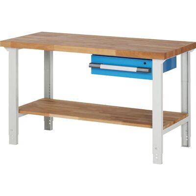 Banco de trabajo modular Eurokraft Pro - Haya, Azul claro, 1500x700mm - Bancos de trabajo Banco de trabajo modular Eurokraft Pro - Haya, Azul claro, 1500x700mm - Bancos de trabajo