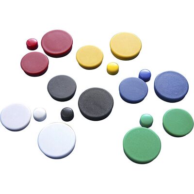 Imã redondo de plástico Eurokraft Basic - Ø 10 mm, 60 unid., Vermelho Imã redondo de plástico Eurokraft Basic - Ø 10 mm, 60 unid., Vermelho