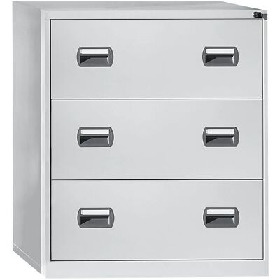 EUROKRAFTbasic Hellgrauer 2-Reihiger Hängeschrank - Aktenschrank EUROKRAFTbasic Hellgrauer 2-Reihiger Hängeschrank - Aktenschrank