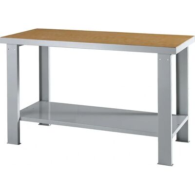 Eurokraft Basic Banco de trabajo pesado - 1500x700mm, Gris claro Eurokraft Basic Banco de trabajo pesado - 1500x700mm, Gris claro